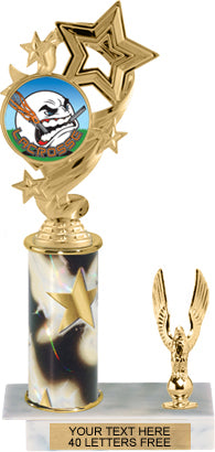 4 Star Color Insert Trophy with 1 Trim [T1T10i-C49]