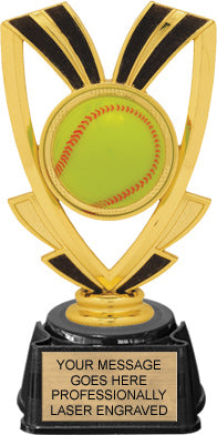 Softball Victory Ribbon Trophy on Regal Base [TRGJRIB6-SB]