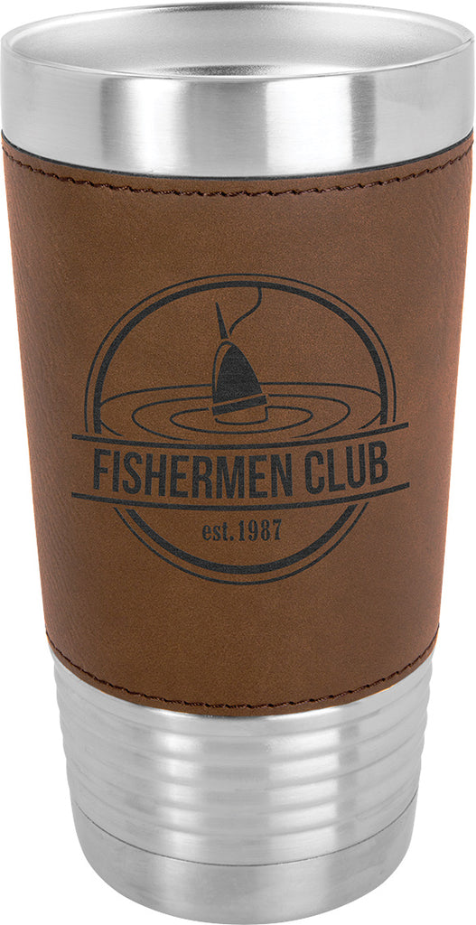 Polar Camel 20 oz. Ringneck Dk. Brown Leatherette Vacuum Insulated Tumbler [JTML-522]