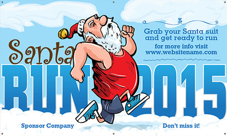 Santa Run Vinyl Banner- Snow [VB-SNTRN-SNW]