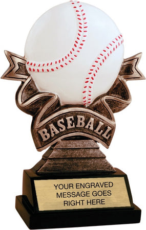 Baseball Ribbon Resin Trophy- 5.5 inch [RJRIB5-BS-5]