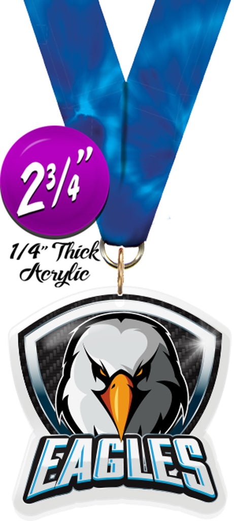Eagles Mascot Shield Colorix Acrylic Medal [MACR275-MSCT-EG-Q]