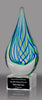 Blue and Green Teardrop Art Glass Award 8