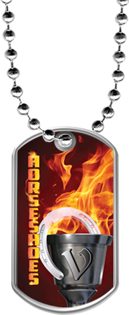 Horseshoes Flaming Torch Dog Tags [DTFLM-HSSHO-108]