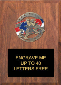 6"x8" Wrestling Dimensional Color Plaque [PEM6-WS]