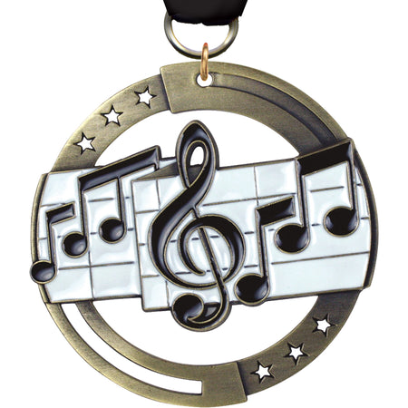 2.75" Music Dimensional Color Medal [M3EM-MC]