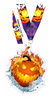 Halloween Fire & Water Colorix-M Acrylic Medal- 3.75 inch [MACR375-FW-HLWN-Q]
