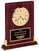 Rosewood Stained Desktop Clock with Gold Metal Accents [CLRS]
