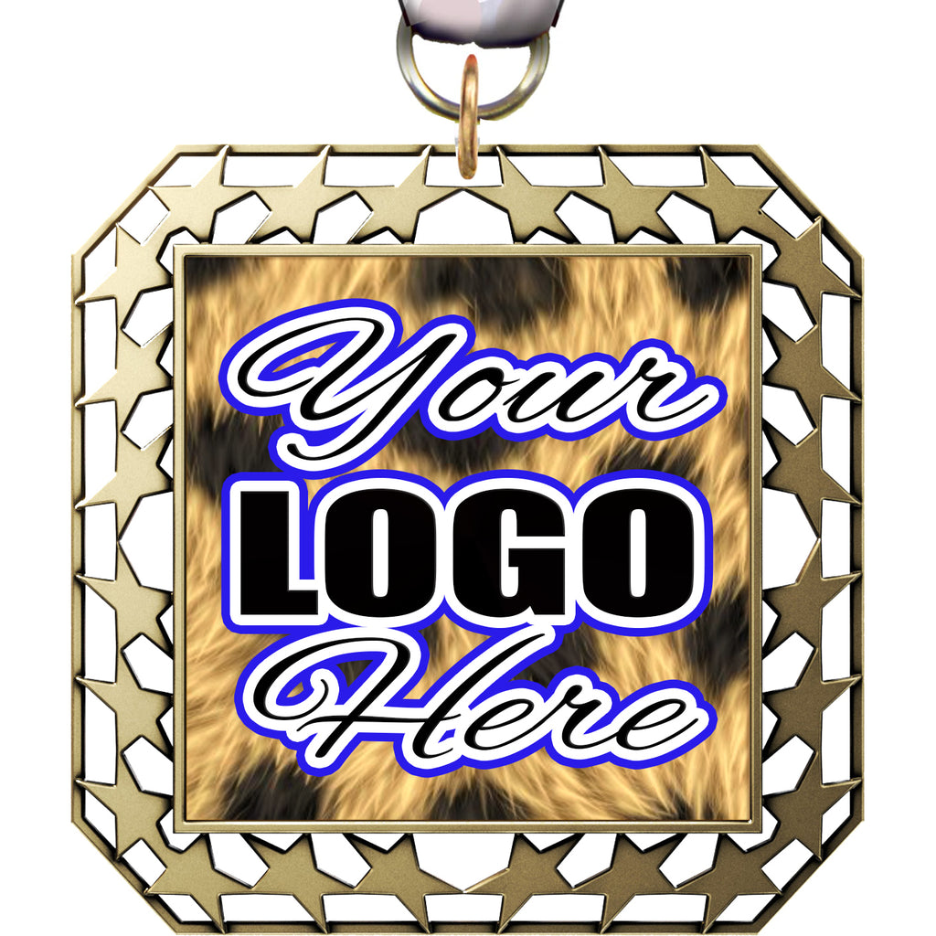 2.75" Custom Star Stream Diamond Insert Medal [MXS013]