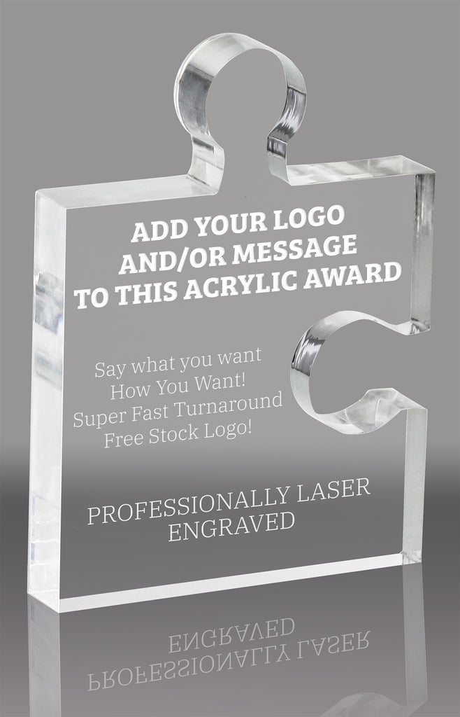 Puzzle Piece Clear Acrylic Block - 5.25 inch [APZL1-5-Q]