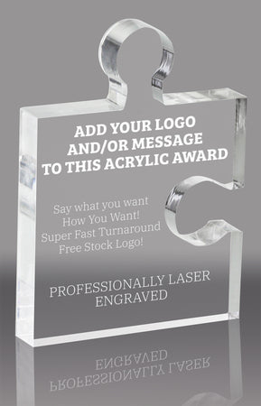 Puzzle Piece Clear Acrylic Block - 5.25 inch [APZL1-5-Q]