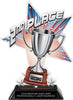 2nd Place Shattered Star Colorix Acrylic Trophy- 8.5 inch [TACR85-STR-2ND-Q]