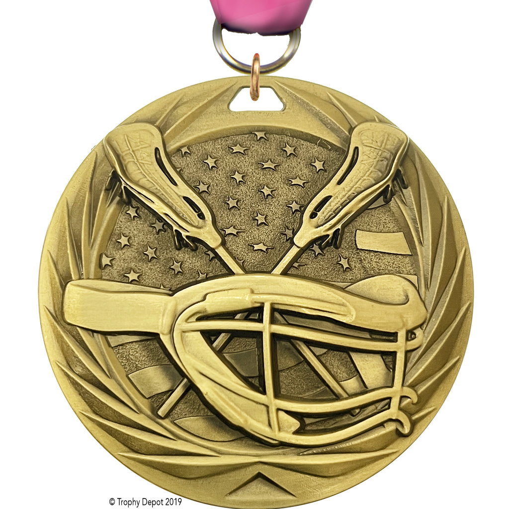 Lacrosse Female 1.75 inch Blade 3D Diecast Medal [MBD1-LCF]