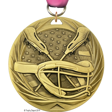 Lacrosse Female 1.75 inch Blade 3D Diecast Medal [MBD1-LCF]