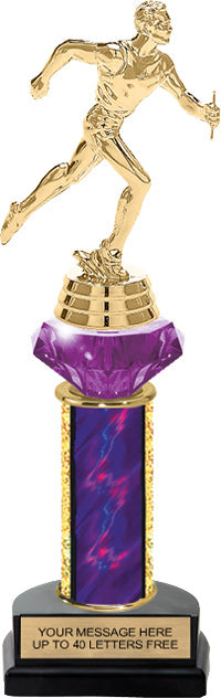 Purple Diamond Riser Trophy on Horseshoe Base [THSDR13PU]