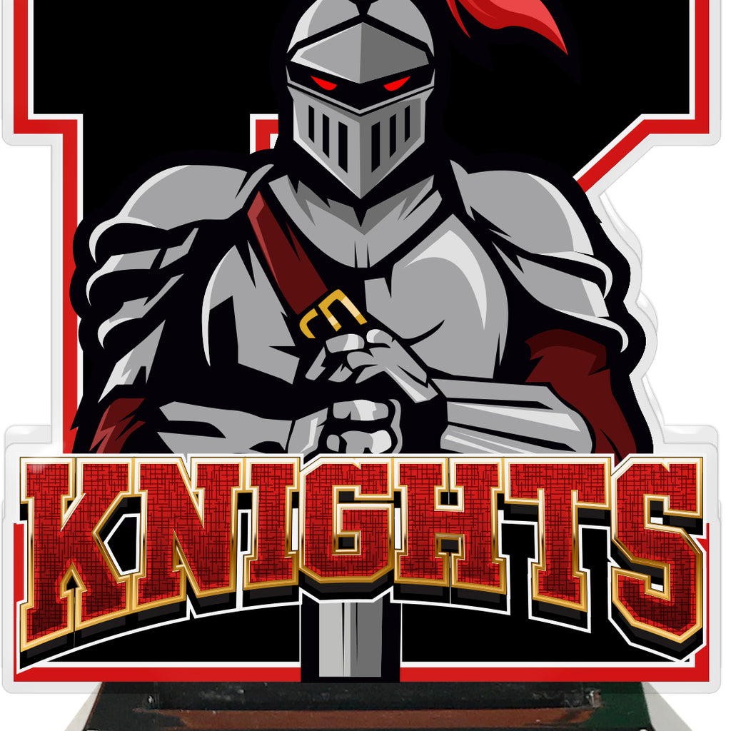 Knights Mascot Colorix-T Acrylic Trophies - Red