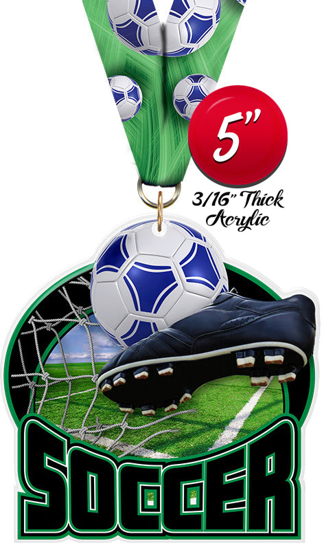 Soccer Colorix-M Acrylic Medal [MACR5-SC-Q]