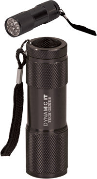 9 LED Flashlight Keychain- Black [FLSHLT141BLK]