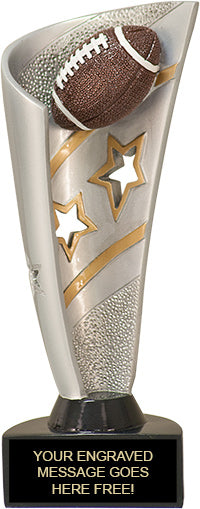 Football Banner Resin 3D Sport Trophy - 8.25 inch [RJBAN8-FB]