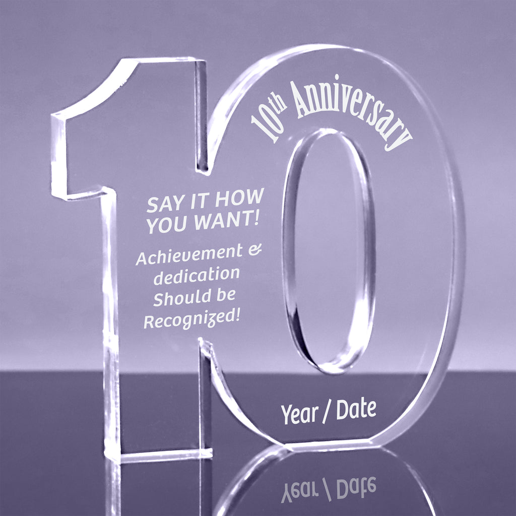 10 Acrylic Award - 6.5 x 6.5 x 1 inch Thick [ATNMNB-10-6-Q]