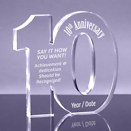 10 Acrylic Award - 6.5 x 6.5 x 1 inch Thick [ATNMNB-10-6-Q]