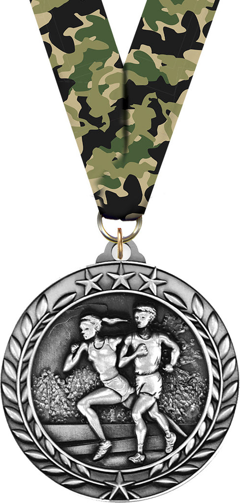 Cross Country Dimensional Medal- Silver [MSW2-CC-S]