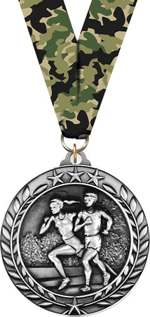 Cross Country Dimensional Medal- Silver [MSW2-CC-S]