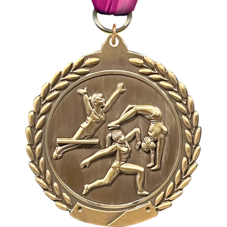 2.75 in Gymnastics Female Wreath Framed Medal [M311-GF]