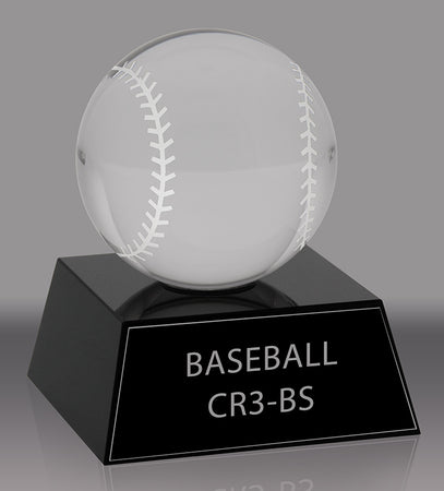 Crystal Baseball Award- 3.5 inch [CR3-BS-X]