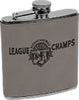 Laserable Leatherette 6 oz Flask- Gray [FLSKJ-619]