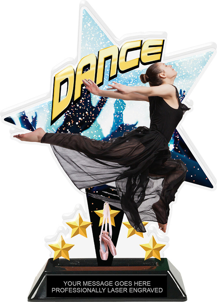 Dance Shattered Star Colorix Acrylic Trophy- 8.5 inch [TACR85-STR-DC-Q]