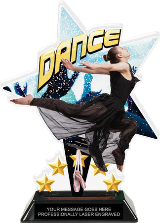 Dance Shattered Star Colorix Acrylic Trophy- 8.5 inch [TACR85-STR-DC-Q]