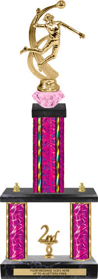 Two-Post Diamond Riser Trophy w/ Rectangle/Oval Center Column [TFDR22]
