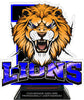 Lion Mascot Colorix-T Acrylic Trophy- 8.25 inch [TACR8-MSCT-LION-Q]