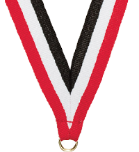 7/8 x 30 in. Red White & Black Neck Ribbon [NKRB-2059]