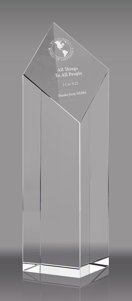 Diamond Fortress Crystal Award - 9 inch [CFDIAPL-9-X]