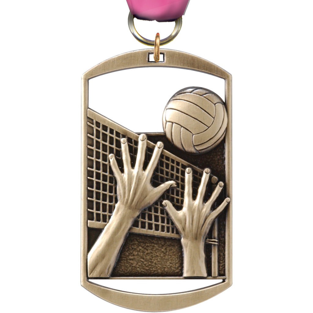 2.75" Volleyball Dog Tag Medal [M275DT-VB]