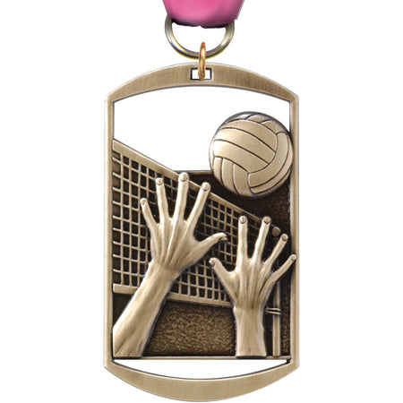 2.75" Volleyball Dog Tag Medal [M275DT-VB]
