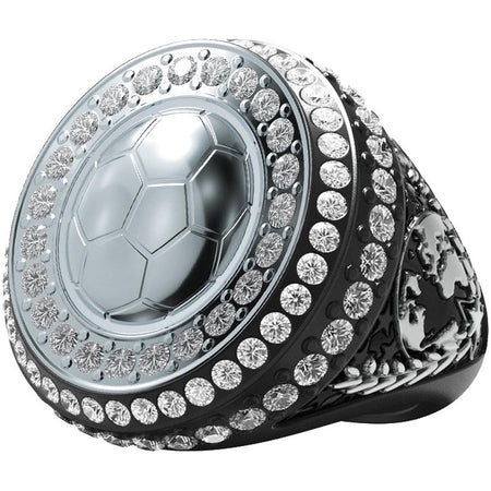 Soccer World Class Championship Stones Ring - Black Nickel [RSWCG-SC-STN-K]