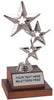 Silver Triple Star Figure on Wood Base Trophy [TWB-TS-S]