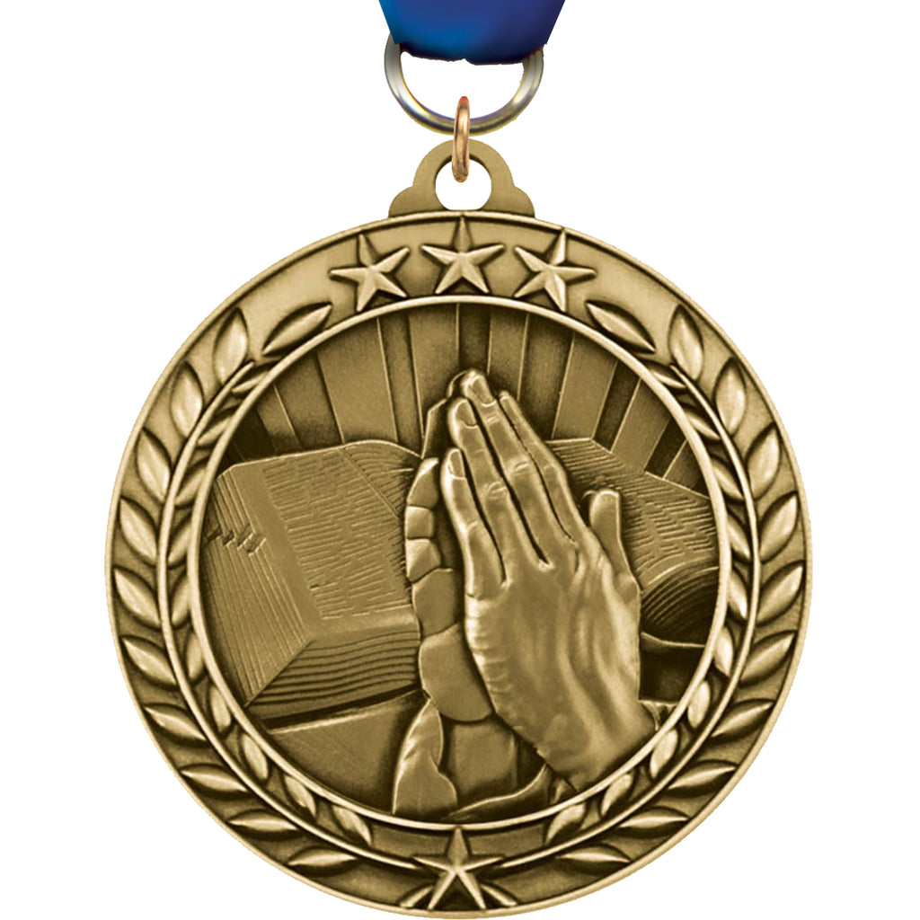 Praying Hands 1.75 inch Dimensional Medal [MSW1-RL]