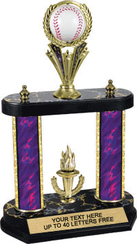 Baseball Spinning Ball 15" Two Post Trophy [T2PSB2D15-BS]