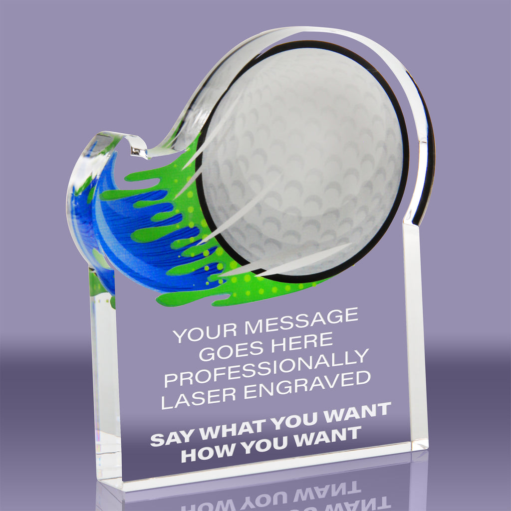 1 inch thick Golf Splatters Acrylic Awards