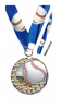 Baseball Blasting Stars Medal - 2.25 inch [MSSB2-BS]