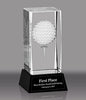 Crystal Optical Ball & Tee Golf Award- 4.75 inch [CRGLF]