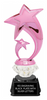 Double Shooting Star Pink Metallic Diamond Riser Trophy on Synthetic Regal Base [TDRPNK8-DSS]