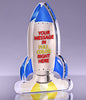 Blast Off Blue Rocket Acrylic Award - 8 inch [ATRKT1-8-BLU-Q]
