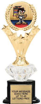 5 Star Wreath Insert Diamond Riser Trophy on Synthetic Base [TRDDRM499]