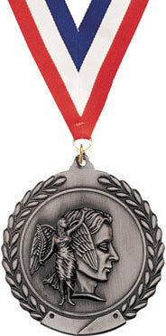2.75 in Achievement Wreath Framed Medal- Silver [M311-AM-S]