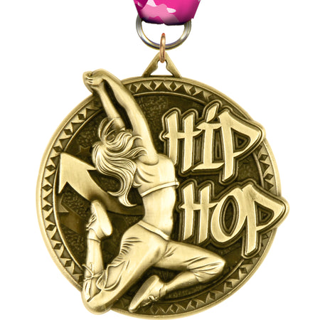 2" Dance Hip-Hop Female Ultra-Impact 3-D Medal [MDTD2-HPF]